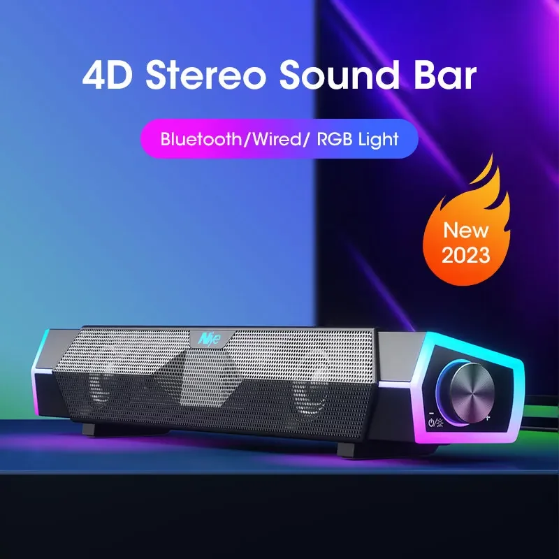 Rgb Computer Soundbar For Pc - Barre de son stéréo 4D, haut-parleur