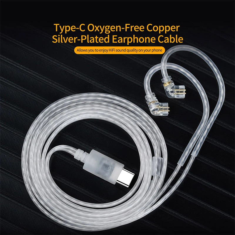 Type C Wired Earphones With Mic - Câble pour écouteurs KZ, câble de