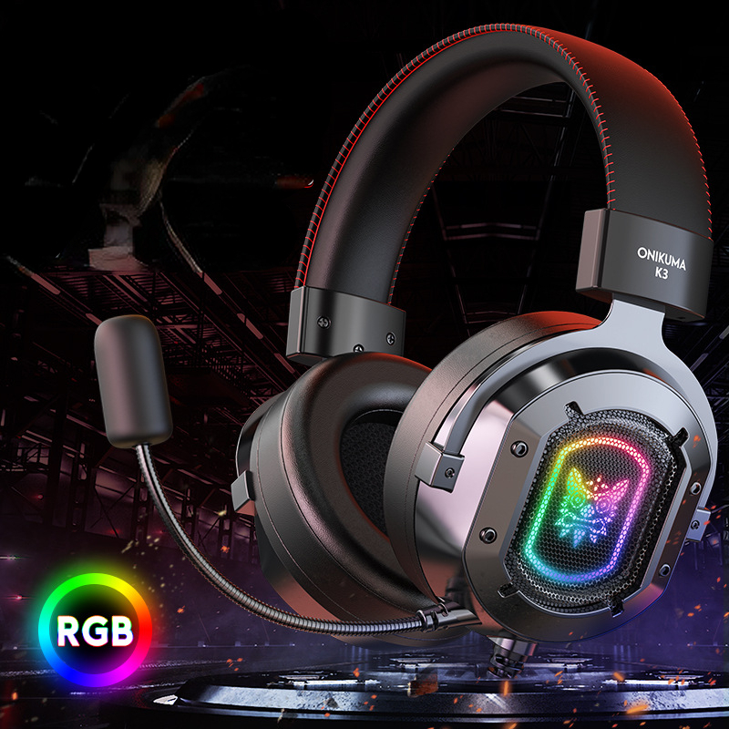 Gaming Headset With Mic Rgb - Onikuma-Casque de jeu filaire RVB avec