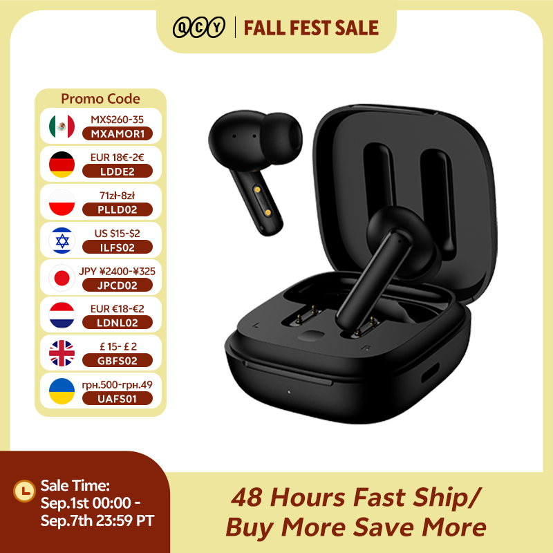 Tws Earbuds Bluetooth 5.3 - QCY-Écouteurs sans fil T13 ANC, Bluetooth