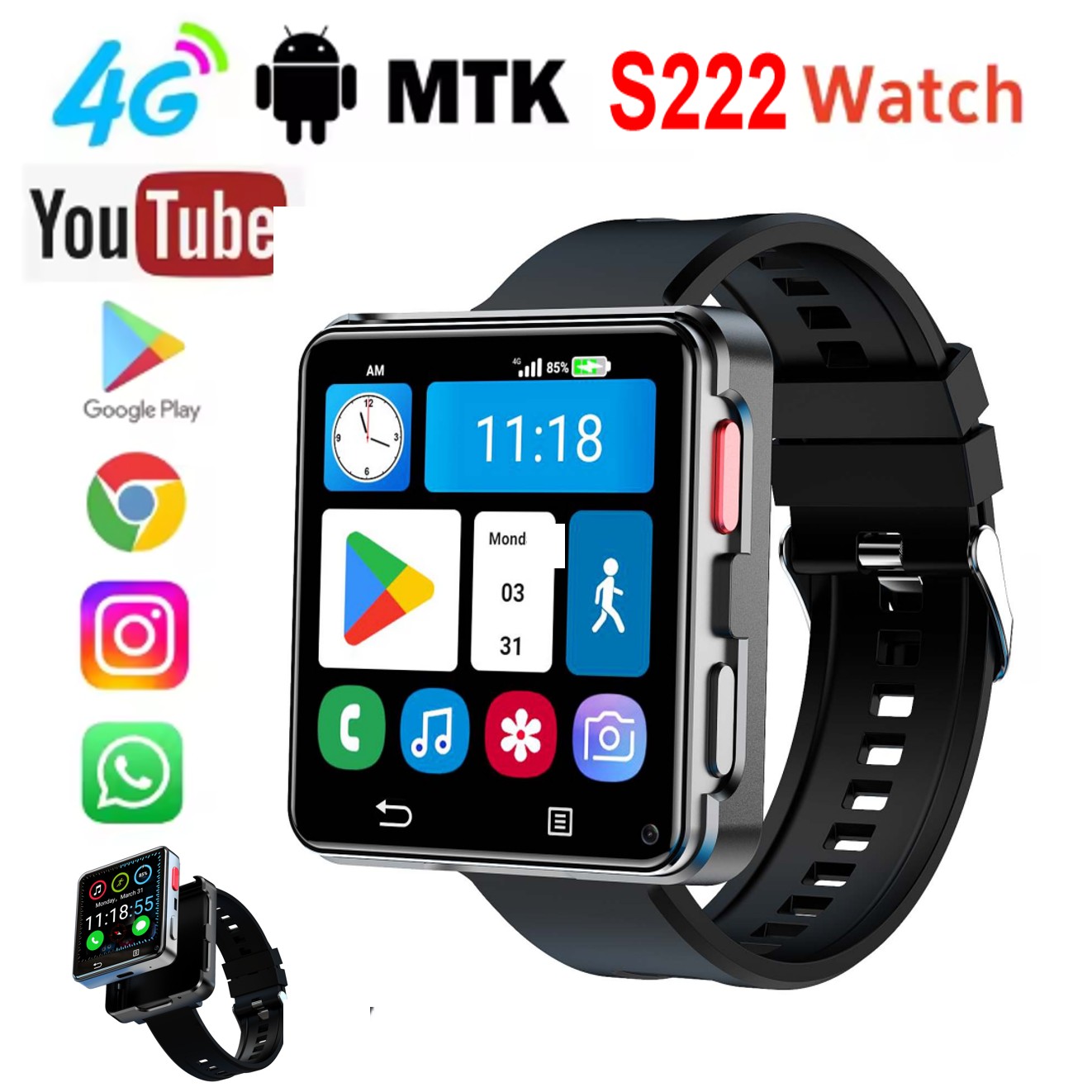 Smartwatches - Montre connectée S222 4G avec carte