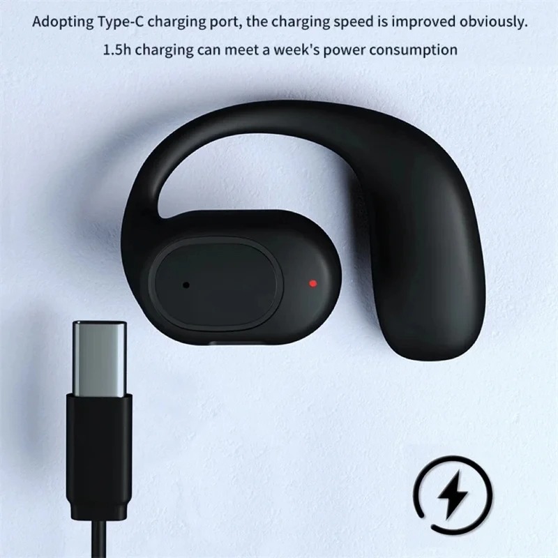 Open Ear Air Conduction Headphones - Casque Bluetooth à Conduction Osseuse Mono-auriculaire