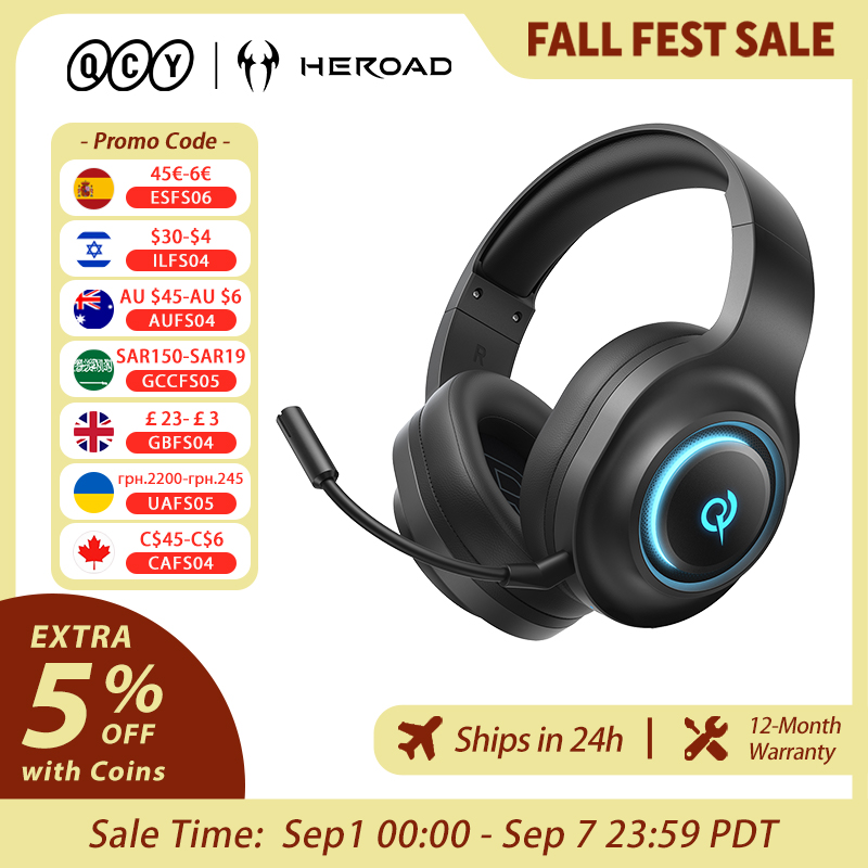 Gaming Headset With Mic Rgb - Casque de jeu QCY Heroad V200