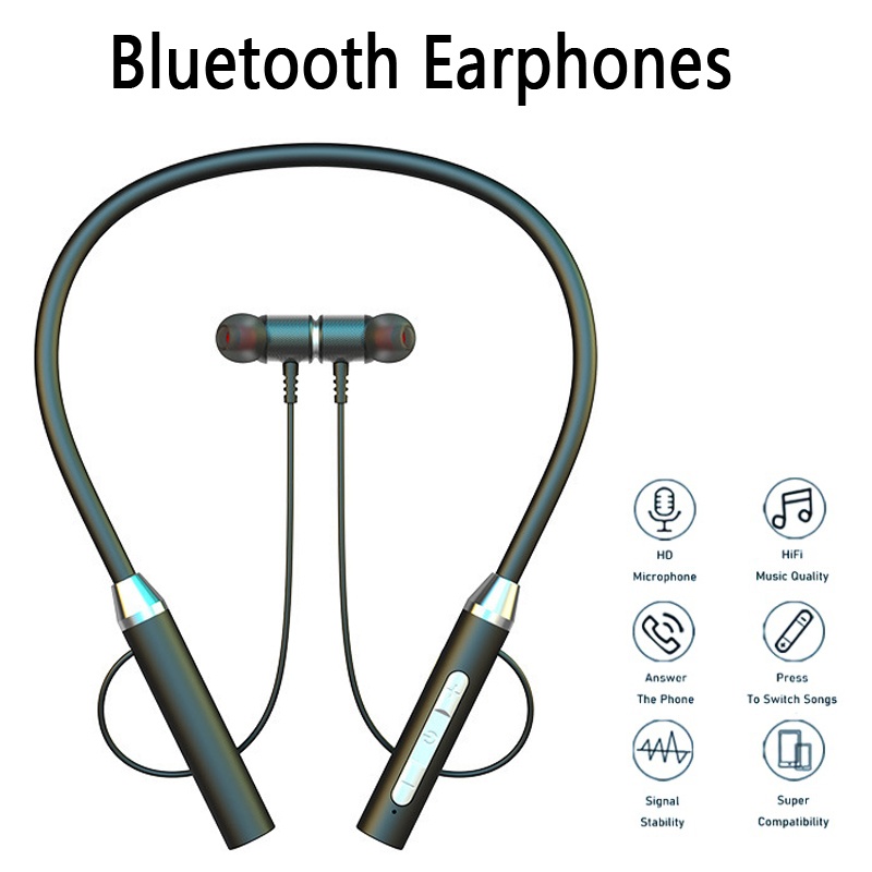 Magnetic Neckband Sports Earphones - 9D sans fil Bluetooth écouteurs tour