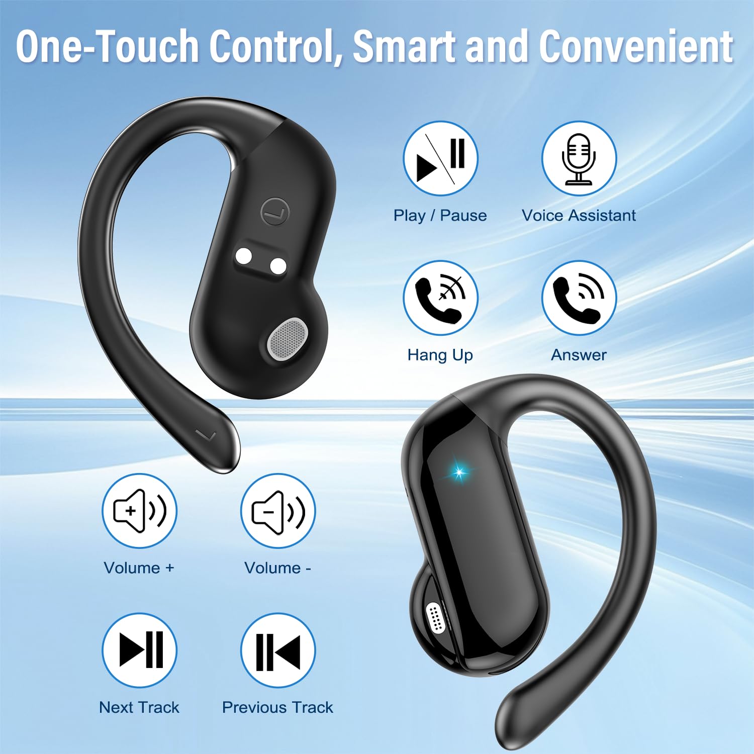 Open Ear Air Conduction Headphones - Écouteurs Open-Ear 2026 Bluetooth 5.4 sans