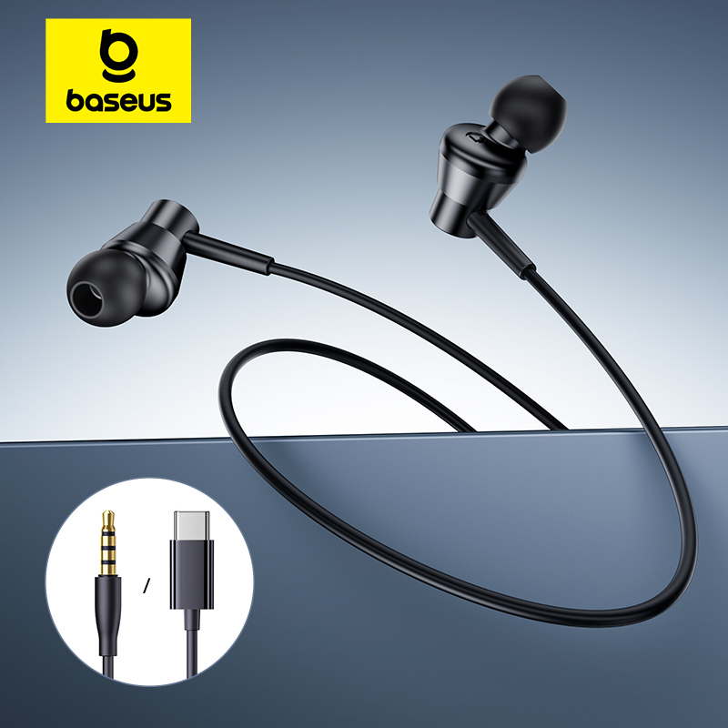Type C Wired Earphones With Mic - Baseus Encok CZ11/HZ11 écouteurs filaires type-c/3.5mm