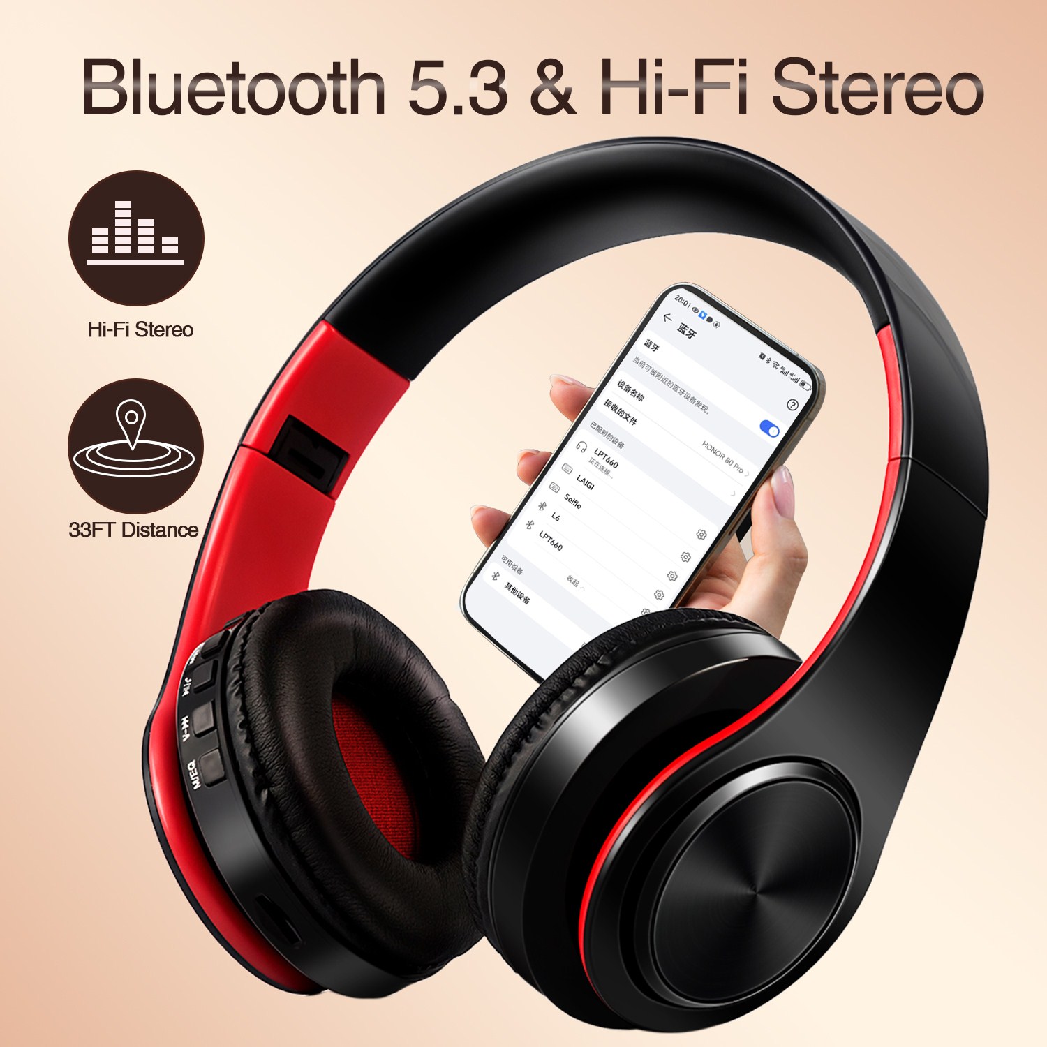 Anc Wireless Over Ear Headphones - CATASSU écouteur Bluetooth casque sur l'oreille