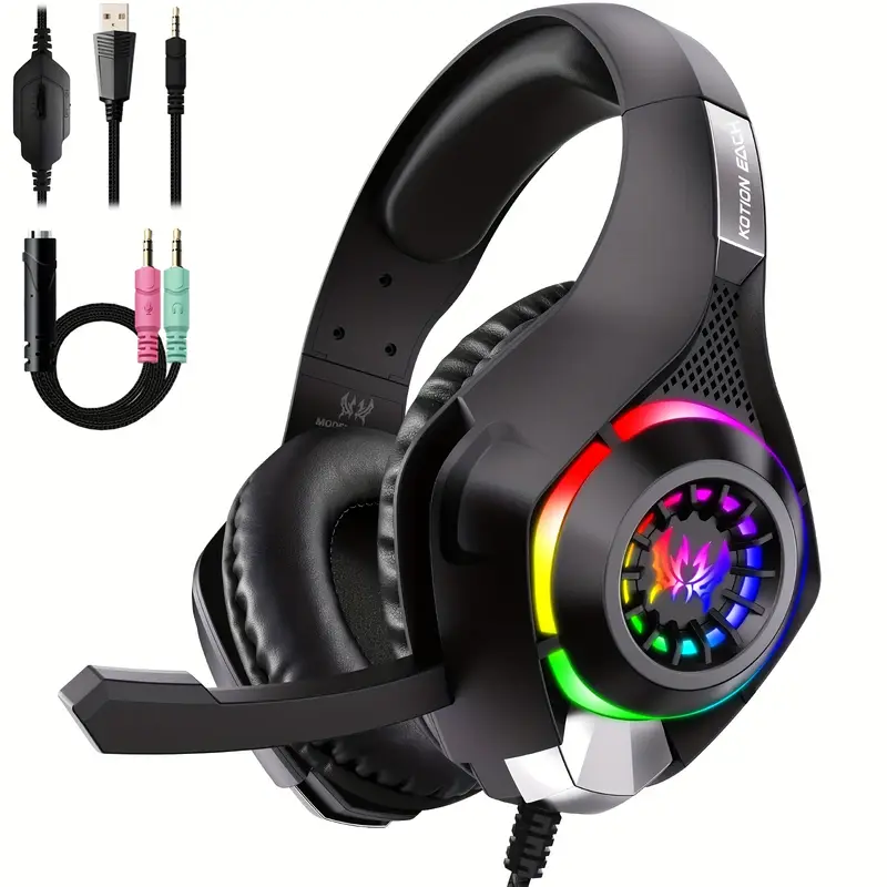 Gaming Headset With Mic Rgb - Casque de jeu pour PC, PS4,