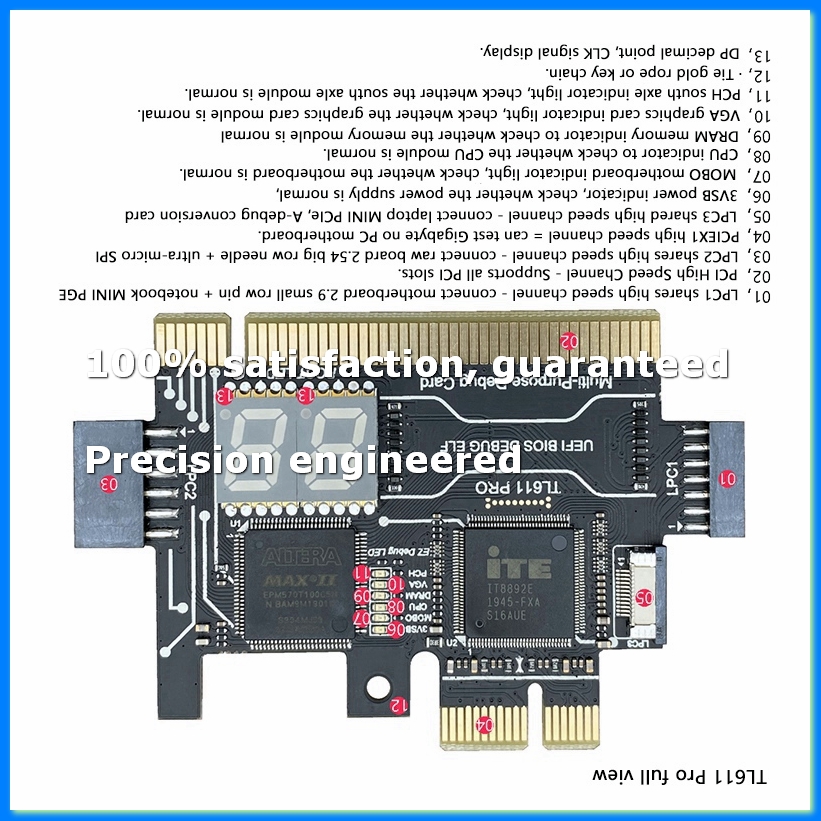 Laptops - Carte de diagnostic TL611 PRO PCIe