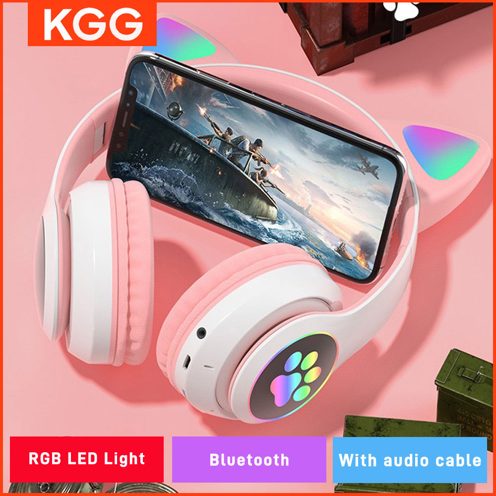 Cat Ear Bluetooth Headset Led - Oreilles de chat casque Flash lumière