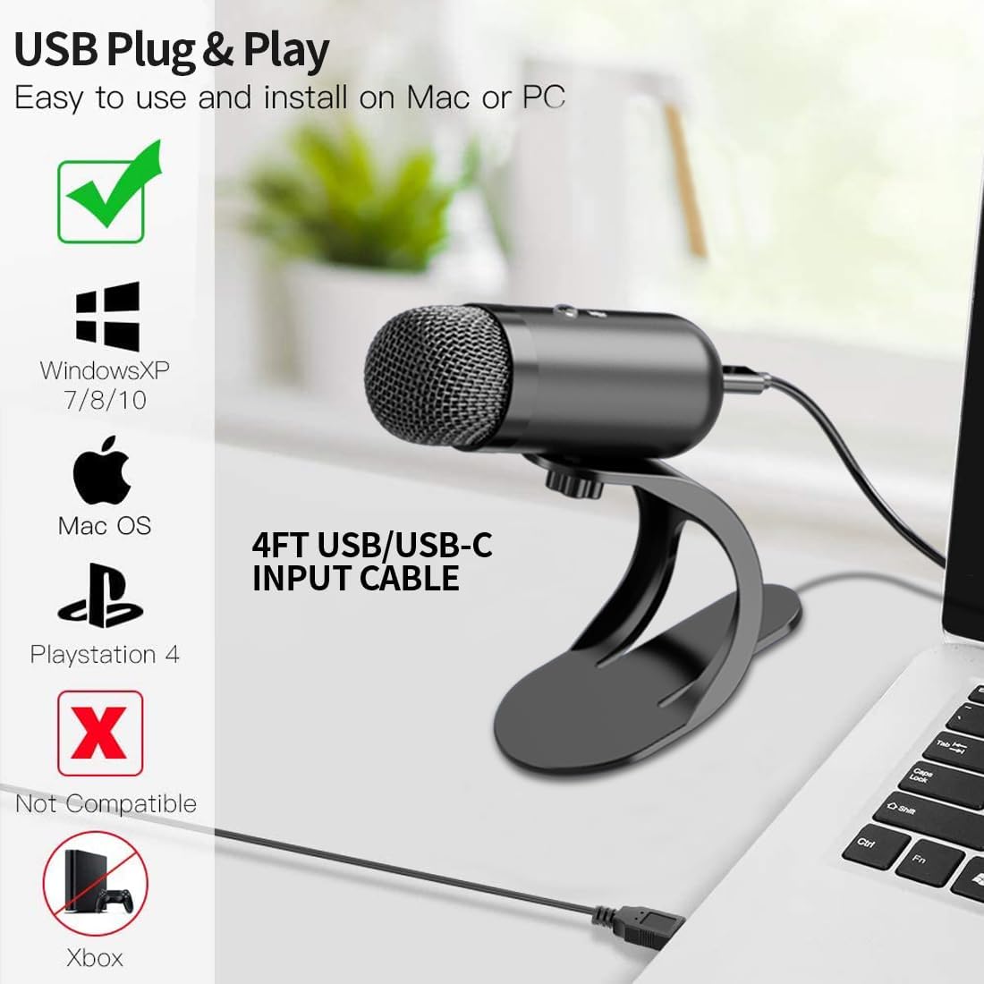 Tablets - Microphone USB professionnel à condensateur pour