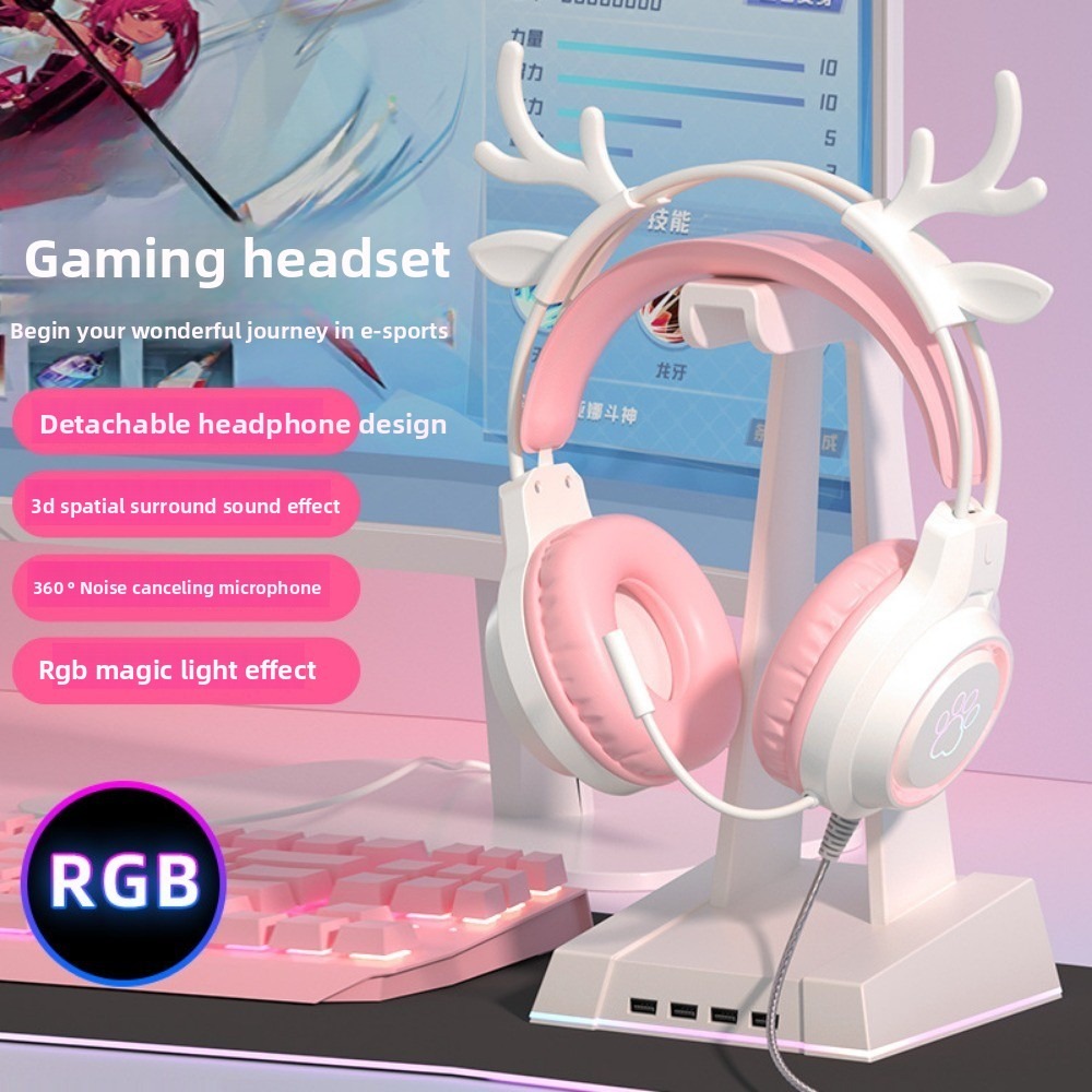 Gaming Headset With Mic Rgb - Écouteurs de jeu RGB avec microphone