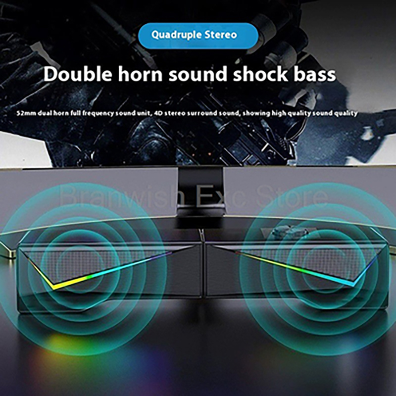 Haut-parleur d'ordinateur 2x2. - Rgb Computer Soundbar For Pc avis et prix