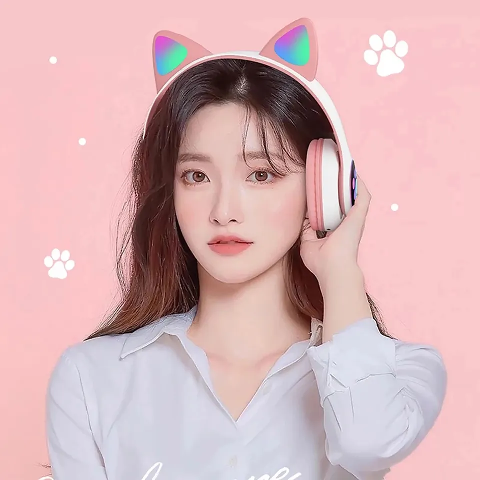 Nouveaux écouteurs sans fil ST - Cat Ear Bluetooth Headset Led avis et prix