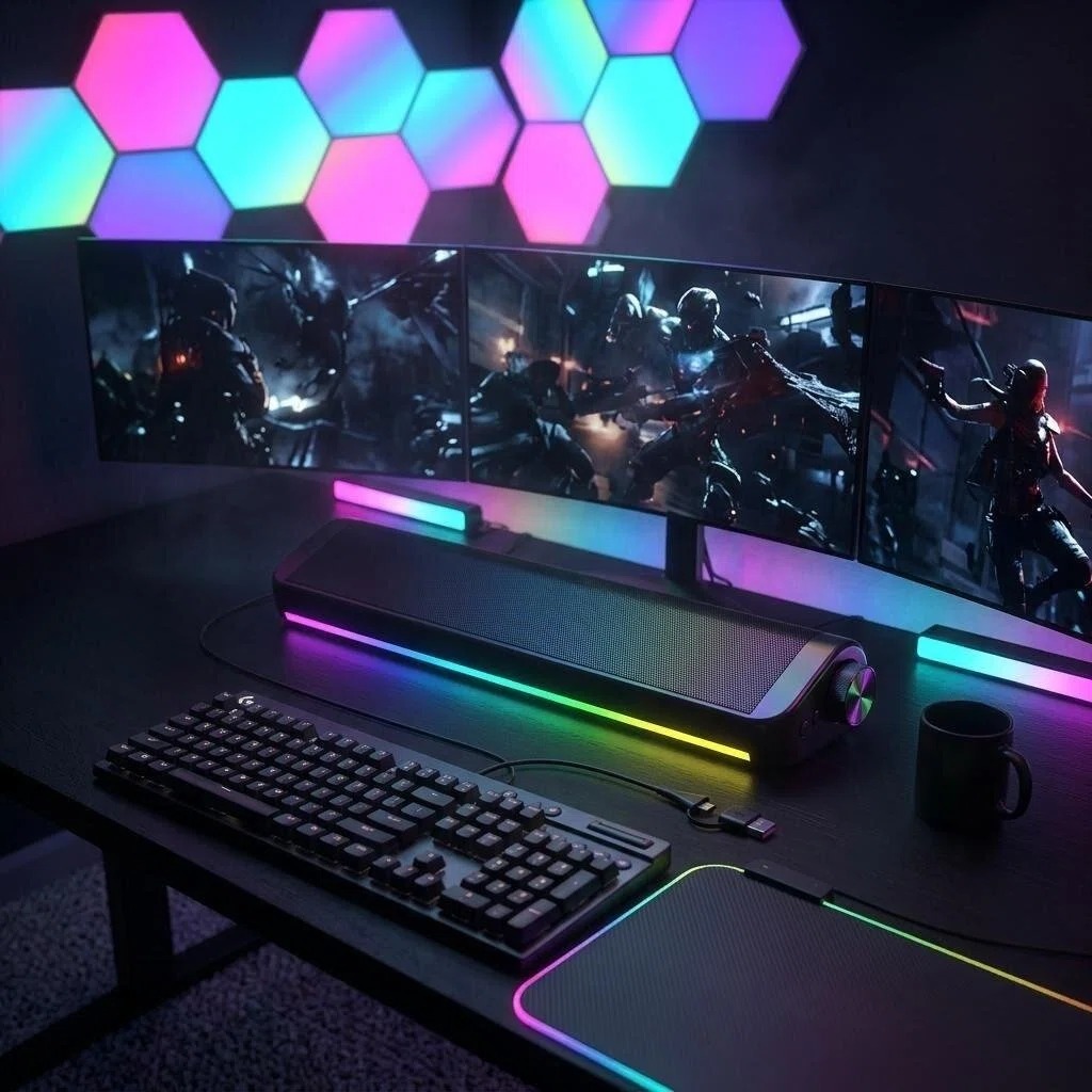 Barre de son stéréo filaire Bl - Rgb Computer Soundbar For Pc avis et prix