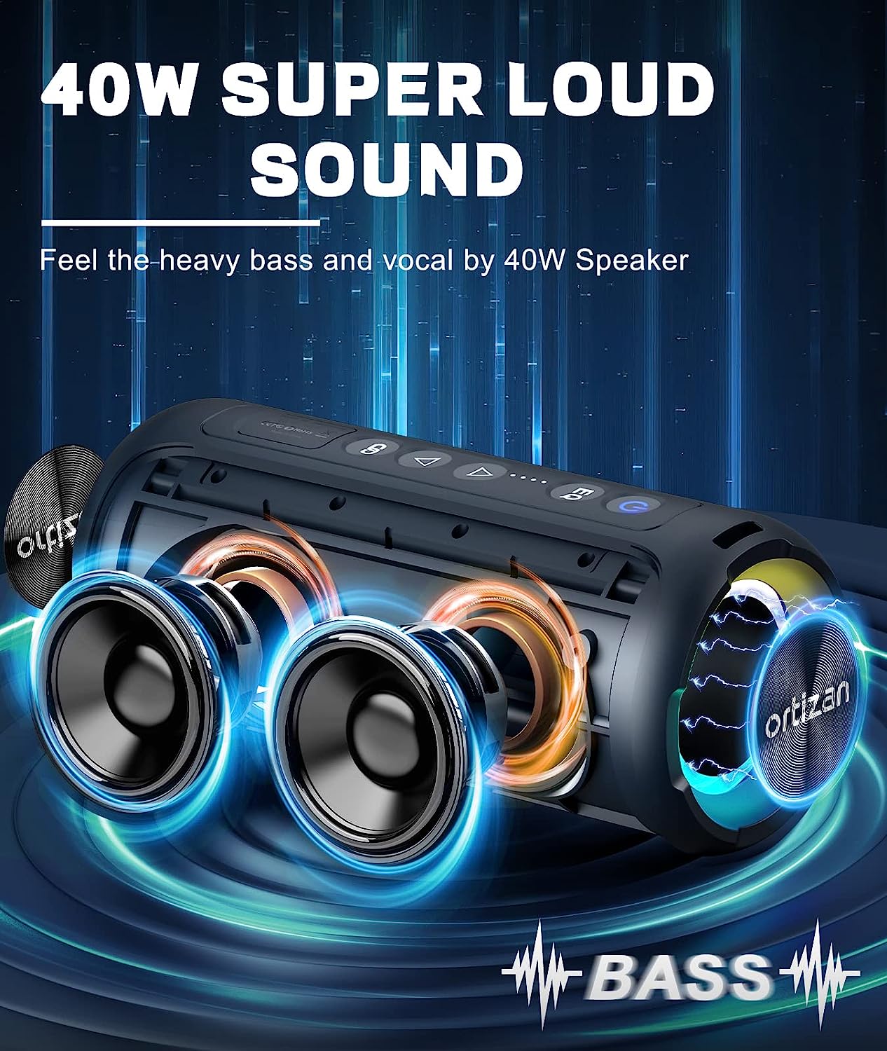Ortizan haut-parleurs Bluetoot - Portable Bluetooth Speaker Waterproof Ipx7 avis et prix