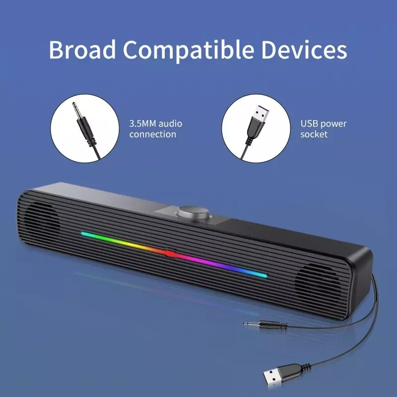 E-1407 Enceinte sans fil RGB e - Rgb Computer Soundbar For Pc avis et prix