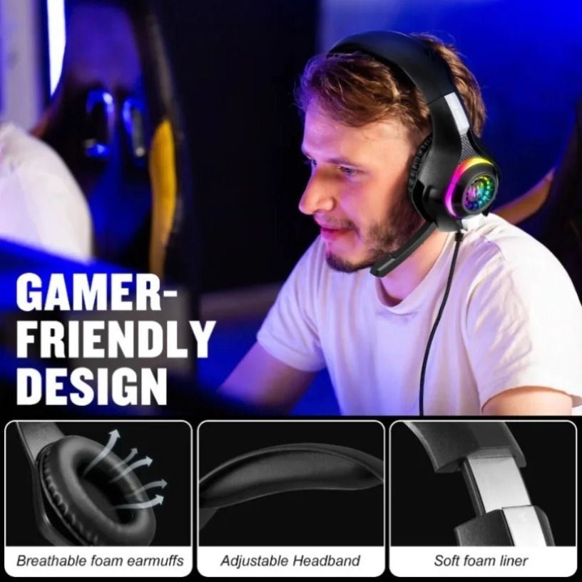 Casque de jeu filaire avec mic - Gaming Headset With Mic Rgb avis et prix