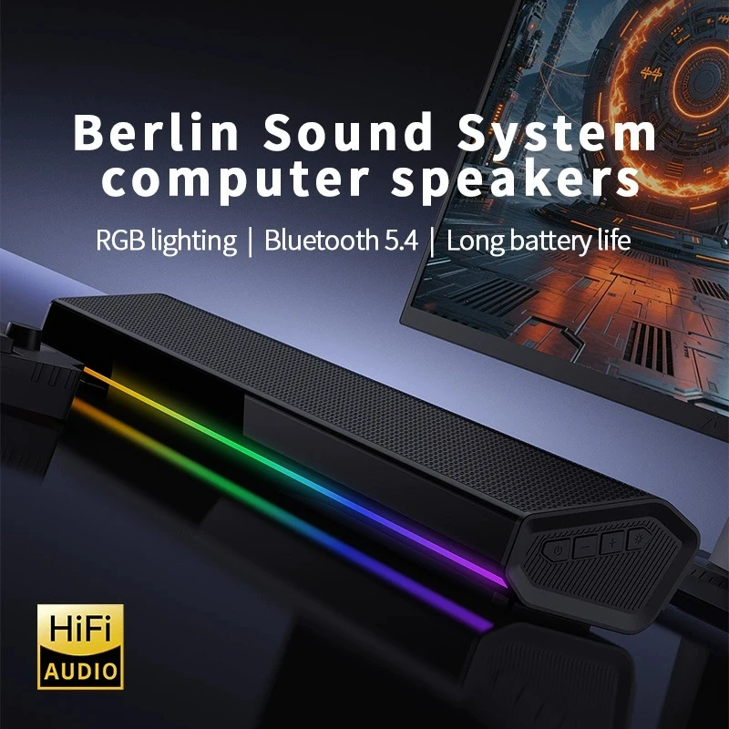 Barre de son sans fil Bluetoot - Rgb Computer Soundbar For Pc avis et prix