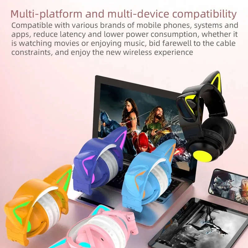 Nouveau ZW068 Bluetooth5.0 cas - Cat Ear Bluetooth Headset Led avis et prix