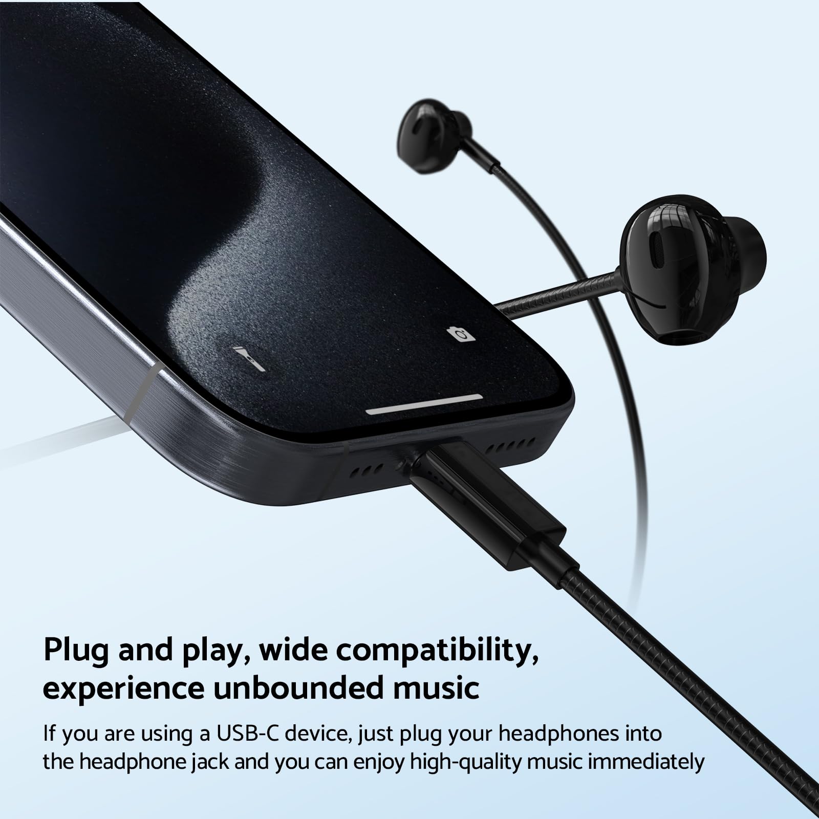 9D basse stéréo Type C et 3.5m - Type C Wired Earphones With Mic avis et prix