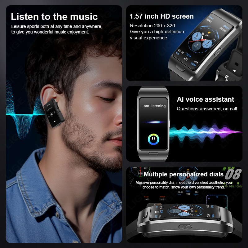 Nouvelle montre connectée LIGE - Tws Earbuds Bluetooth 5.3 avis et prix