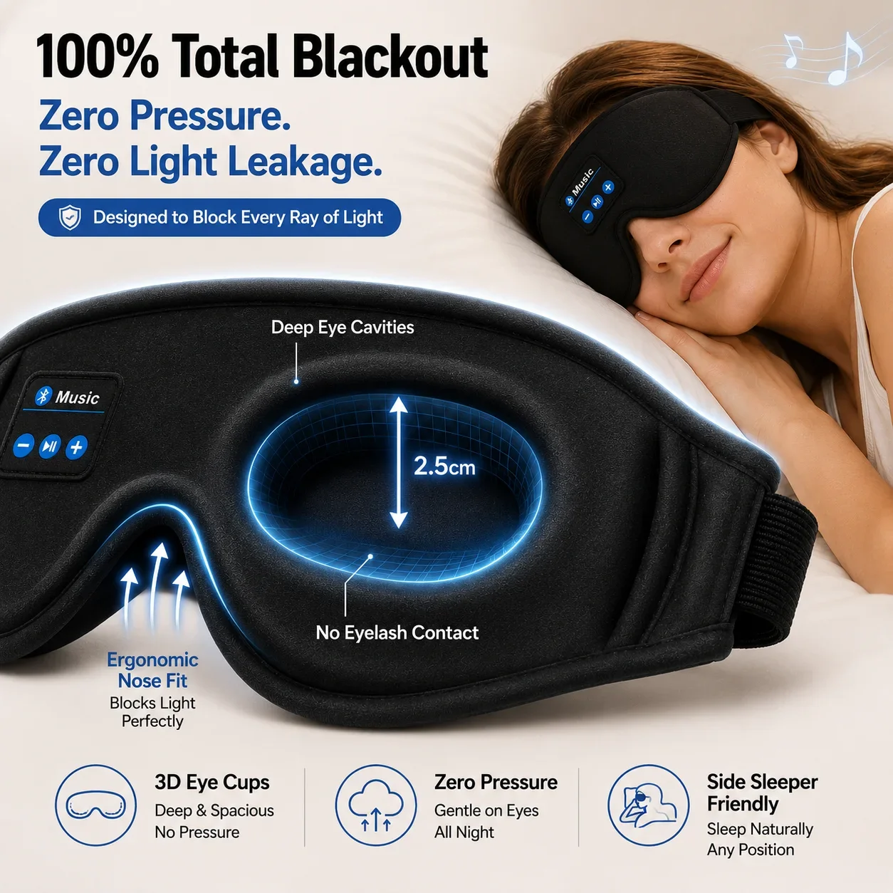 Masque de sommeil sans fil ave - Sleep Mask Headphones Bluetooth avis et prix