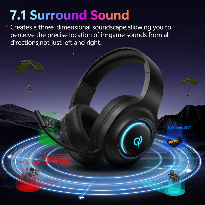 Casque de jeu QCY Heroad V200  - Gaming Headset With Mic Rgb avis et prix