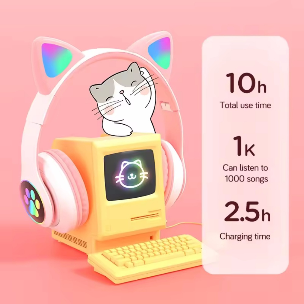 Casque Bluetooth avec oreilles - Cat Ear Bluetooth Headset Led avis et prix