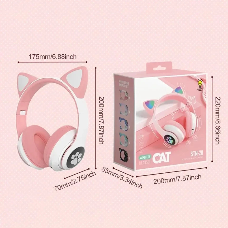 2 Casques sans fil Bluetooth a - Cat Ear Bluetooth Headset Led avis et prix