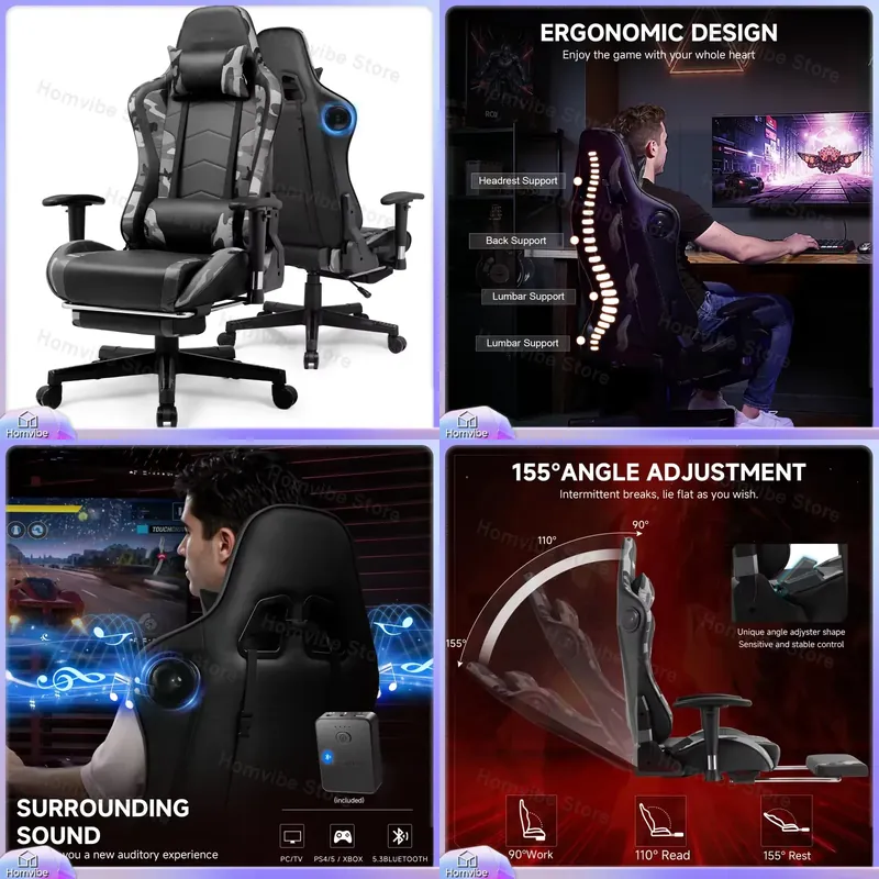 Chaise de jeu ergonomique avec - Speakers avis et prix