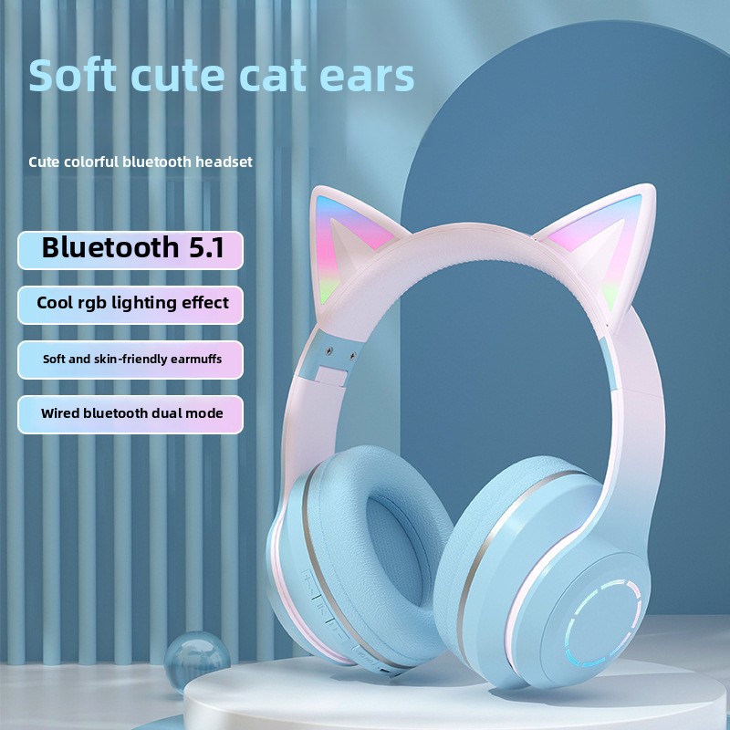 Nouveau casque Bluetooth RGB à - Cat Ear Bluetooth Headset Led avis et prix