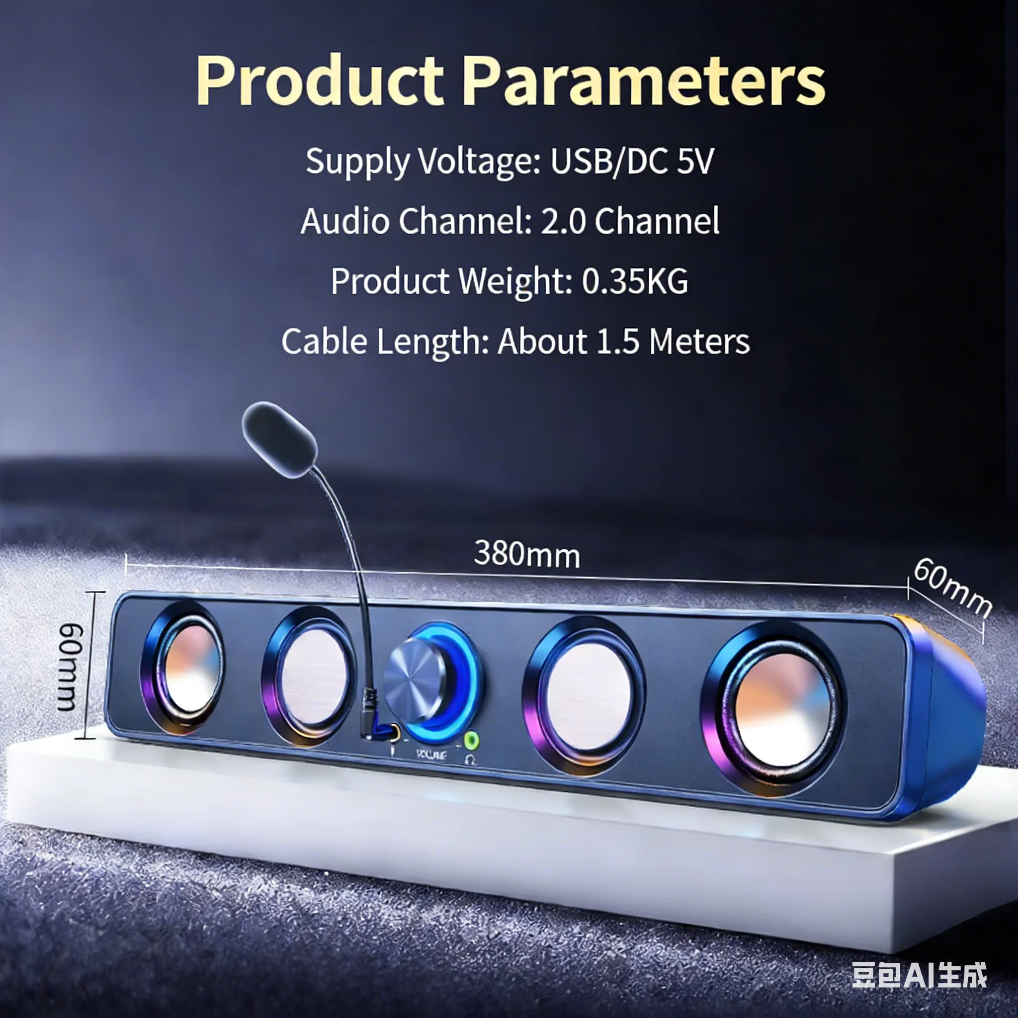 Système de haut-parleurs home  - Rgb Computer Soundbar For Pc avis et prix