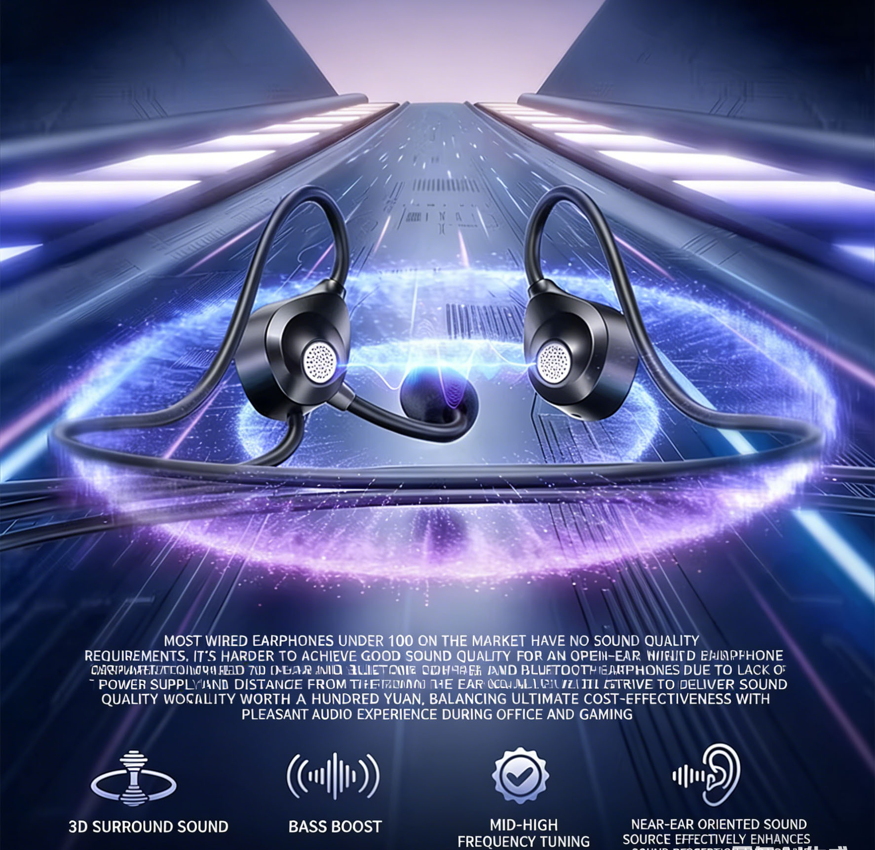 Écouteurs à oreille ouverte fi - Open Ear Air Conduction Headphones avis et prix